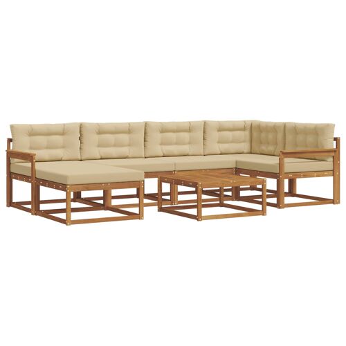 Vidaxl Ensemble De Canapés D'extérieur 7 Pcs Naturel Et Beige