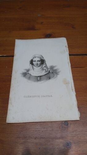 Gravure Xixe. Gravure Sur Acier, Portrait En Buste De "Clemence Isaure", Publiée À Paris, Vers 1835.