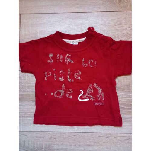 Tee-Shirt Rouge Marque Pick Ouic Taille 12 Mois