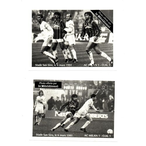 12 Photos Om Milan 6 Et 20 Mars 1991 Olympique De Marseille, Papin, Di Meco, ..