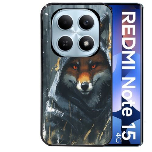 Coque noire Taperso pour Redmi note 15 4G avec motif renard fox des bois