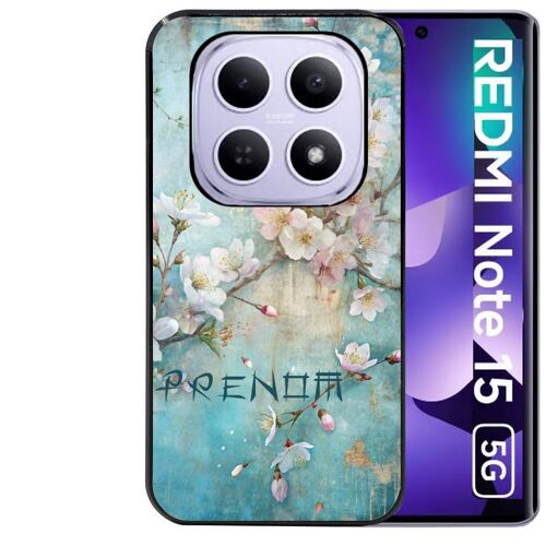 Coque noire Taperso pour Redmi note 15 5G et POCO M8 5G avec motif fleur sakura personnalisee
