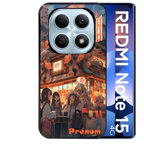 Coque noire Taperso pour Redmi note 15 4G avec motif anime street japan personnalise