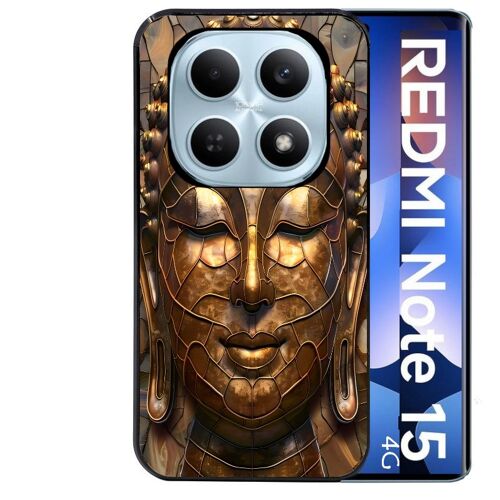 Coque noire Taperso pour Redmi note 15 4G avec motif bouddha et mosaique