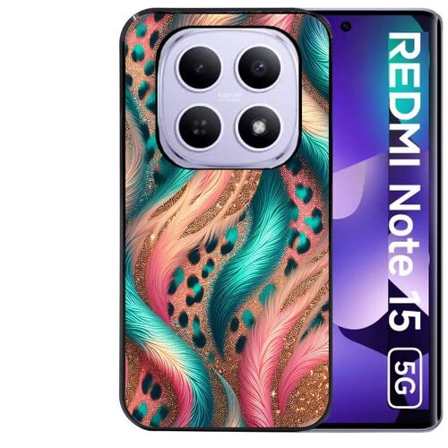 Coque noire Taperso pour Redmi note 15 5G et POCO M8 5G avec motif effet fourrure leopard 2