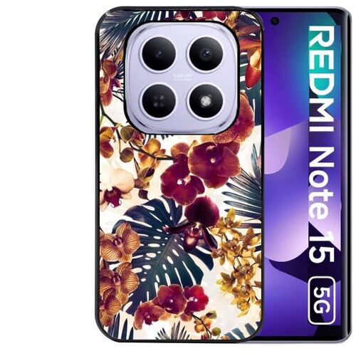 Coque noire Taperso pour Redmi note 15 5G et POCO M8 5G avec motif jungle couleurs d'automne