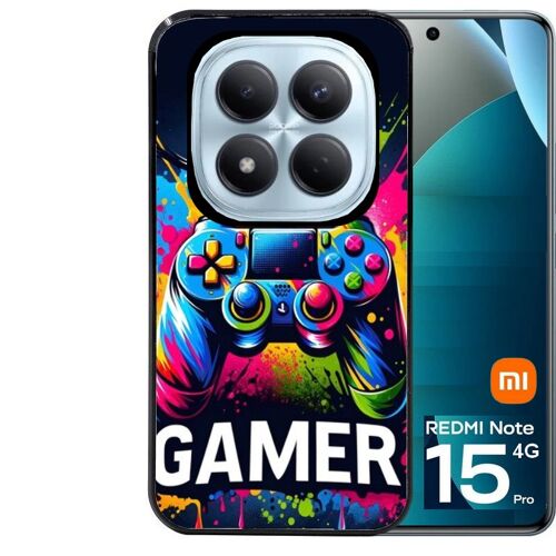 Coque noire Taperso pour Redmi note 15 PRO 4G avec motif gamer