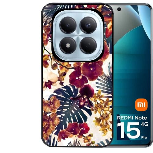 Coque noire Taperso pour Redmi note 15 PRO 4G avec motif jungle couleurs d'automne
