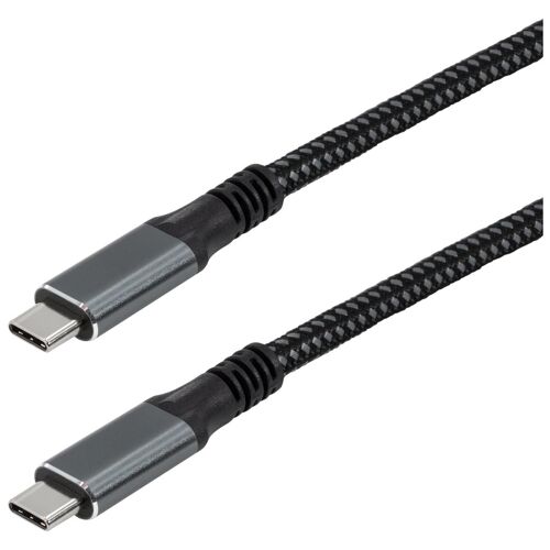 Transmedia C 531-1 câble USB USB 3.2 Gen 2x2 1 m USB C Noir et Gris