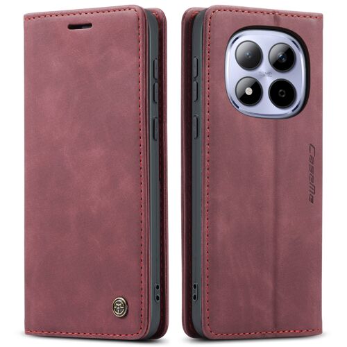 Coque Portefeuille Cuir Rétro pour Redmi Note 15 Pro 4G ¿ Antichoc-Rouge