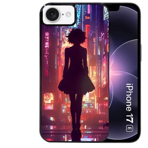 Coque noire Taperso pour Iphone 17E et 16E avec motif new york anime