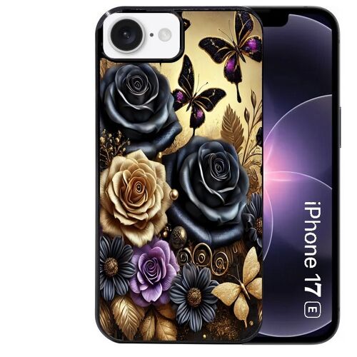 Coque noire Taperso pour Iphone 17E et 16E avec motif papillon gothic