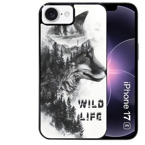Coque noire Taperso pour Iphone 17E et 16E avec motif renard fox wild