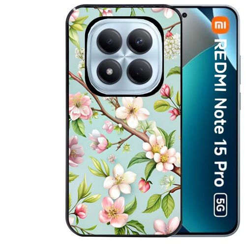 Coque noire Taperso pour Redmi note 15 PRO 5G avec motif fleur de printemps