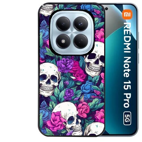 Coque noire Taperso pour Redmi note 15 PRO 5G avec motif tete de mort violet