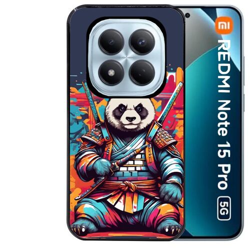 Coque noire Taperso pour Redmi note 15 PRO 5G avec motif panda katana