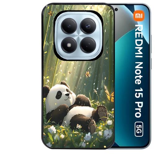 Coque noire Taperso pour Redmi note 15 PRO 5G avec motif panda bambou