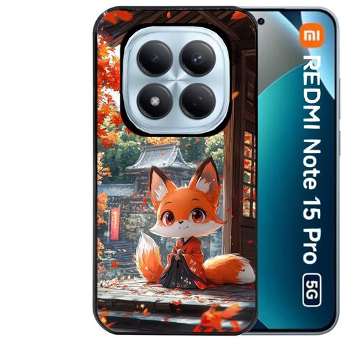 Coque noire Taperso pour Redmi note 15 PRO 5G avec motif renard et fox anime