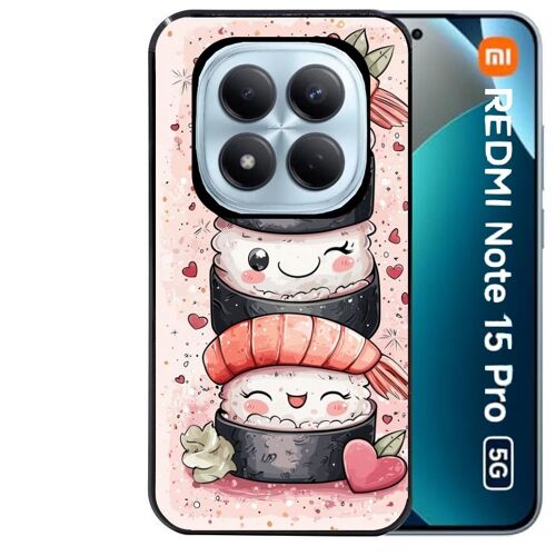 Coque noire Taperso pour Redmi note 15 PRO 5G avec motif sushi kawai anime