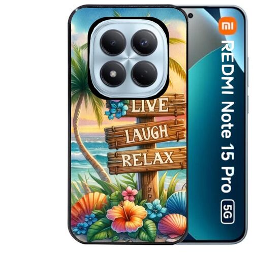 Coque noire Taperso pour Redmi note 15 PRO 5G avec motif tropical vacances