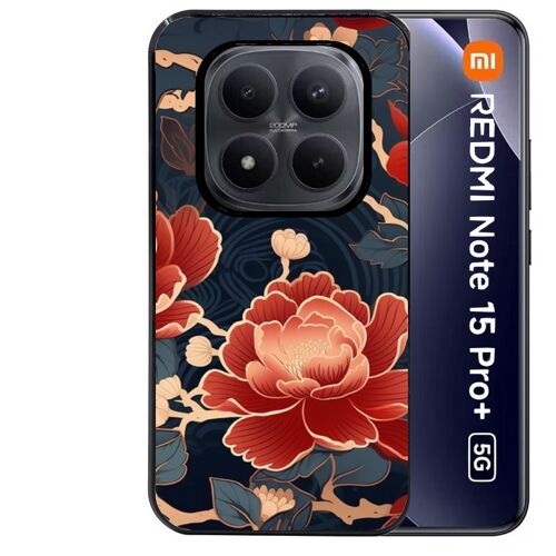 Coque noire Taperso pour Redmi note 15 PRO PLUS 5G avec motif fleur japan