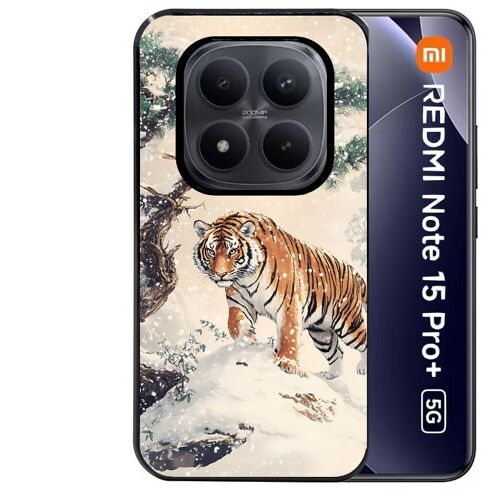 Coque noire Taperso pour Redmi note 15 PRO PLUS 5G avec motif tigre bonzai