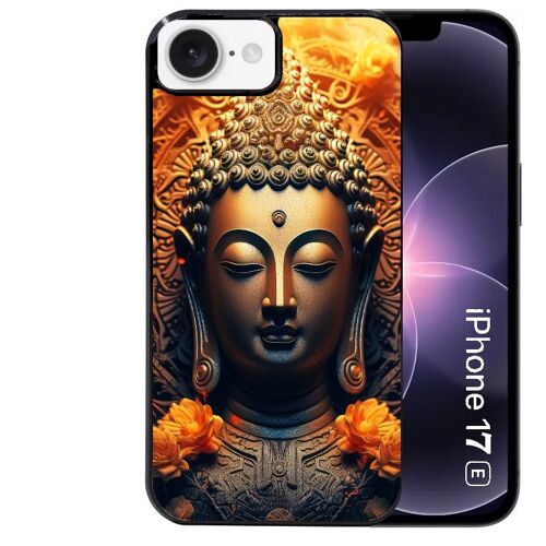 Coque noire Taperso pour Iphone 17E et 16E avec motif bouddha et fleur