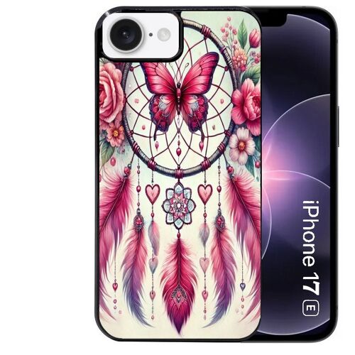 Coque noire Taperso pour Iphone 17E et 16E avec motif dreamcatcher et papillon