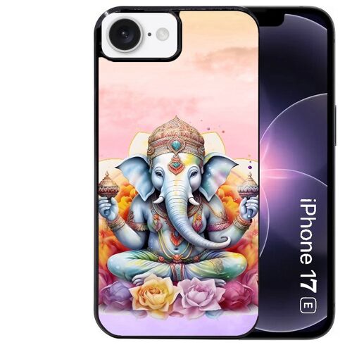 Coque noire Taperso pour Iphone 17E et 16E avec motif elephant namaste
