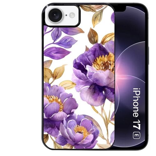 Coque noire Taperso pour Iphone 17E et 16E avec motif fleur pivoine