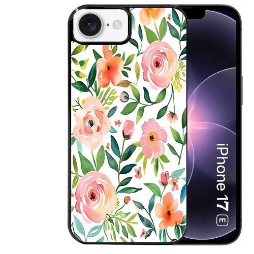 Coque noire Taperso pour Iphone 17E et 16E avec motif fleur des champs