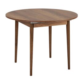 Table à manger extensible en bois "Viona" 100 x 100 x 75 cm - Barok Walnut