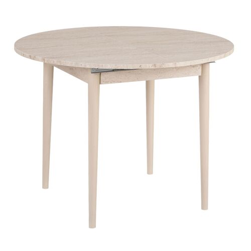 Table à manger extensible en bois "Viona" 100 x 100 x 75 cm - Travertin