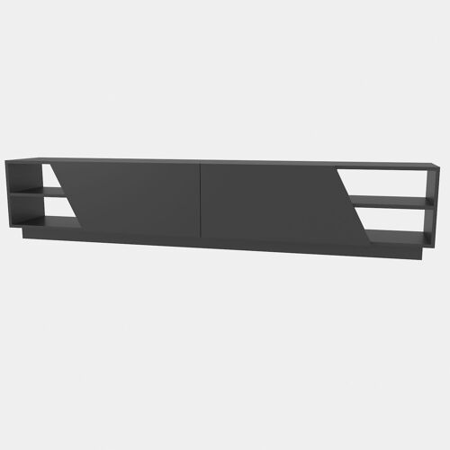 Meuble TV en bois "Rhodes" - 240 x 37 x 47 cm - Gris anthracite