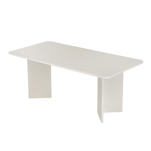 Table à manger en bois "Linza" 180 x 90 x 75 cm - Blanc de bois