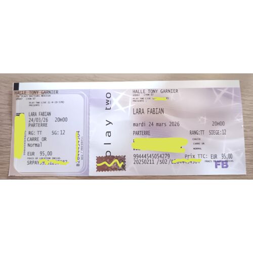 Billet Concert Lara Fabian 24 Mars 2026 Lyon
