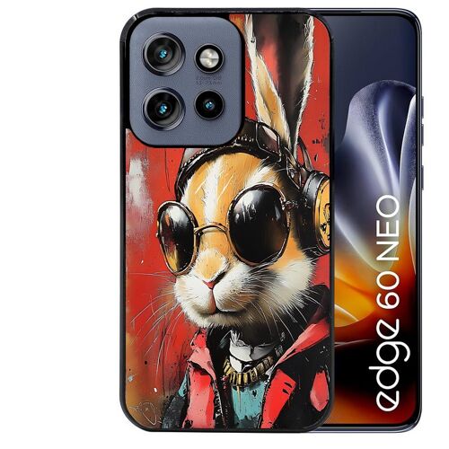 Coque noire pour EDGE 60 NEO et 50 NEO motif lapin tag