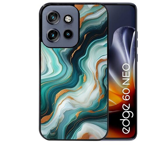 Coque noire pour EDGE 60 NEO et 50 NEO motif marbre vert