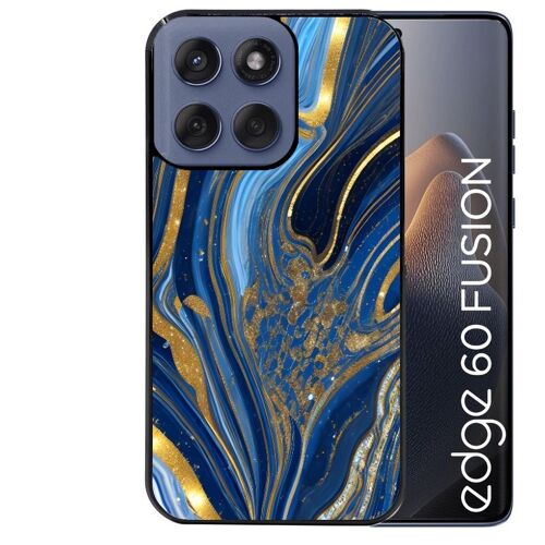 Coque noire pour EDGE 60 et 60 FUSION marbre bleu agathe