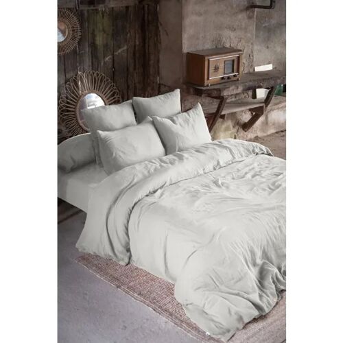 Housse De Couette Double Gaze Coton 200 X 200 Cm Gaia Nuage