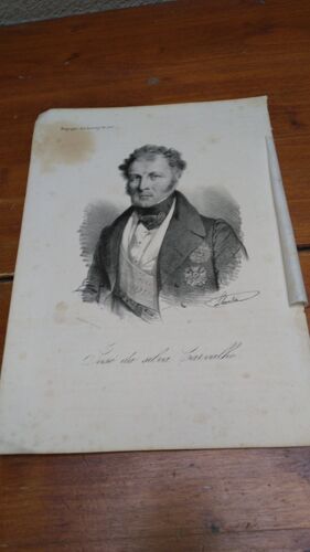LITHOGRAPHIE XIXe. Lithographie de LLANTA, portrait en buste de"José DA SILVA CARVALHO", publié à Paris, vers 1840