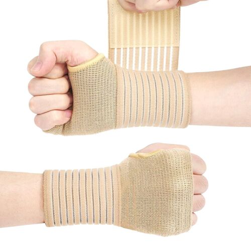 Attelle De Poignet, Lot De 2, Support De Poignet Élastique Avec Sangle, Compression Ajustable Pour Soulager Les Douleurs Et Tendinites Du Poignet