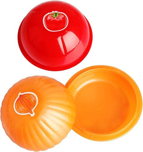 Ensemble De Conservation Pour Oignons Et Tomates, Récipient Réutilisable Pour Réfrigérateur Avec Couvercle, Organisateur Pour Oignons Et Restes De Tomates Et D'oignons.