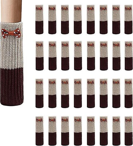 Lot De 32 Chaussettes Antidérapantes En Laine Pour Pieds De Chaise, Protection Pour Meubles, Tables Et Sols.