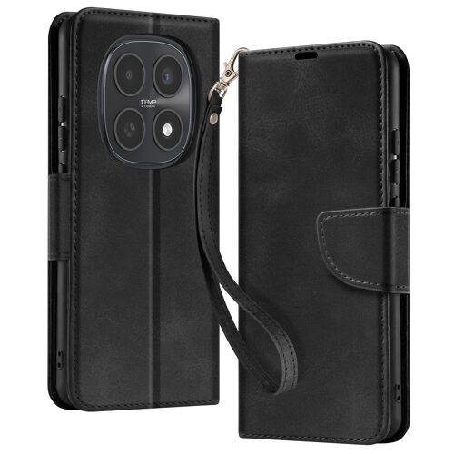 Étui Vintage Xiaomi Redmi Note 15 5G Portefeuille, Support et Dragonne - Noir