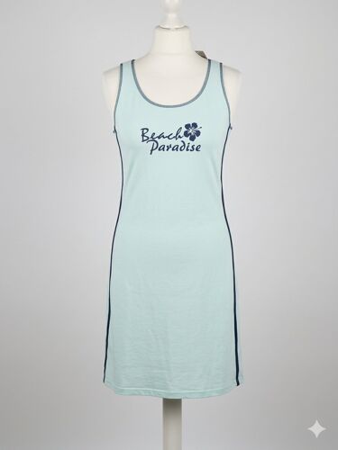 Robe Bleu Clair Turquoise Coton Beach Paradise (Tache Minime)