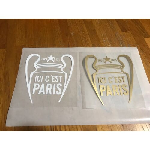 Ici C'Est Paris Patch Flocage-Modèle Étoile Champions D'Europe 2025 Et Coupe