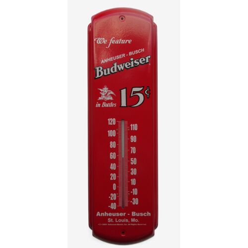 Thermomètre Publicitaire Budweiser Vintage - Reproduction 2001