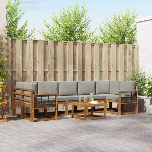 Vidaxl Ensemble De Canapés D'extérieur 8 Pcs Gris Naturel Et Clair