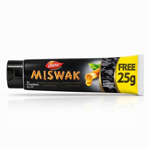 Dabur - Dentifrice Miswak Au Charbon Actif 50g+25g - 